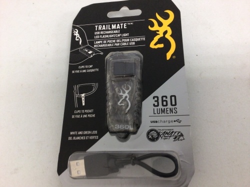 Browning Trailmate USB Rechargeable LED Flashlight/Cap Light - Lot 367