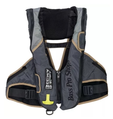AM33 All-Clear Auto/Manual Deluxe Inflatable Life Vest - Grey/Tan - Lot 376