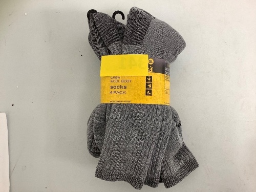Men's Crew Wool Boot Socks, XL, 4 Pack, Appears New - Lot 342