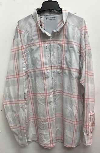 Under Armour Men's Long Sleeve Button Up, 3XL, New with Stains as Shown, Sold as is - Lot 542