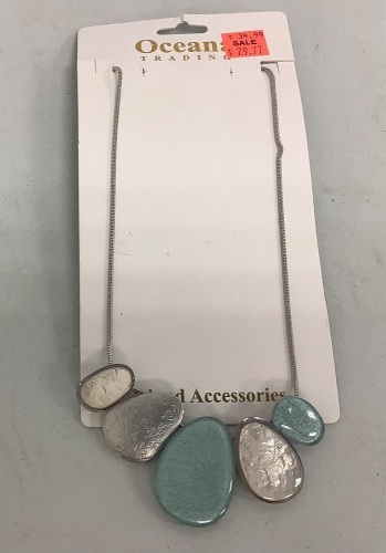 Oceana Trading Teardrop Pendant Necklace, Missing Earrings, E-Commerce Return, Sold as is - Lot 652