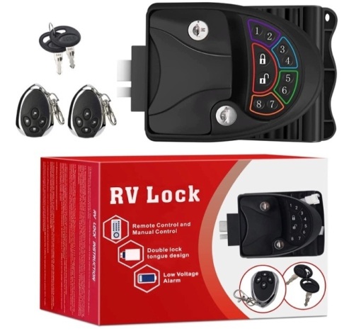 RV Keyless Entry Door Lock w/ 2 Wireless Remote Key, 2 Key Fobs - Lot 185