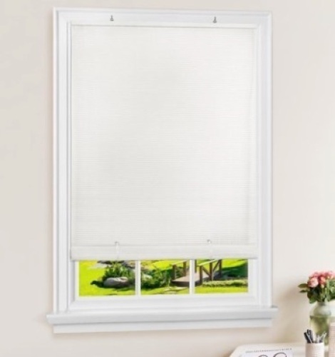 Solstice Cordless Vinyl Roll-Up Blind, 36 x 72 in, White - Lot 270