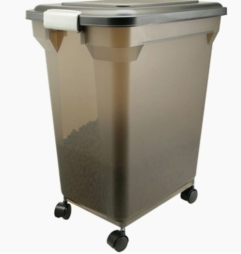 IRIS WeatherPro Airtight Pet Food Storage Container, 55qt, Smoke Color, Lid Missing Clasp - Lot 305