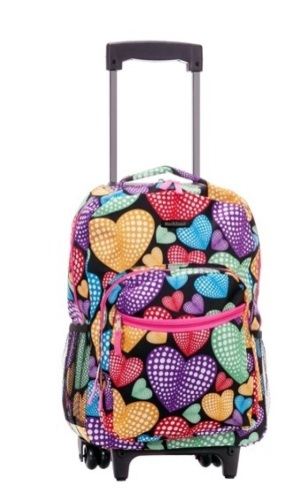 Rockland 17" Rolling Backpack, New Heart - Lot 557