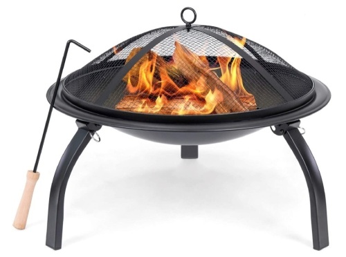 Foldable Steel Fire Pit Bowl, 22in - Lot 545