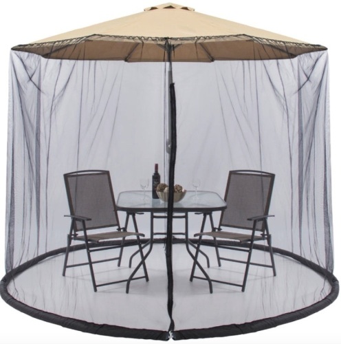 Adjustable Bug Net Accessory for Patio Umbrella w/ Zippered Door - 9ft - Lot 234