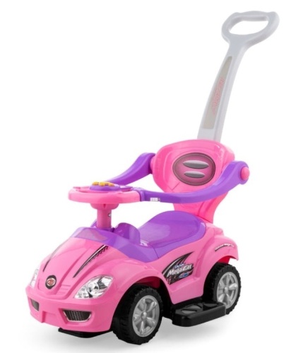 3-in-1 Kids Push Car w/ Handle and Horn, Pink, Missing Hardware - Lot 633