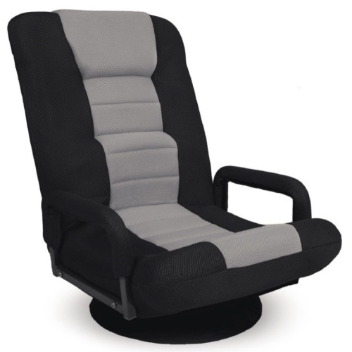 Gaming Floor Chair w/ 360-Degree Swivel, Armrest, Adjustable Backrest, Black/Gray - Lot 628
