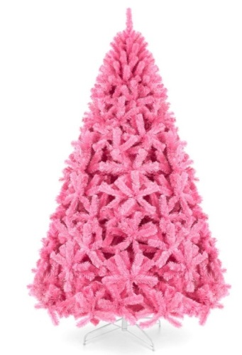 Pink Artificial Fir Christmas Tree w/ Foldable Stand, 6ft - Lot 601