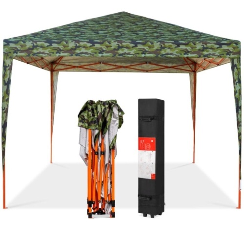 Outdoor Portable Pop Up Canopy Tent w/ Carrying Case, 10x10ft, Camo - Lot 590