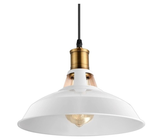 Industrial Retro Vintage Style Pendant Light, White - Lot 543