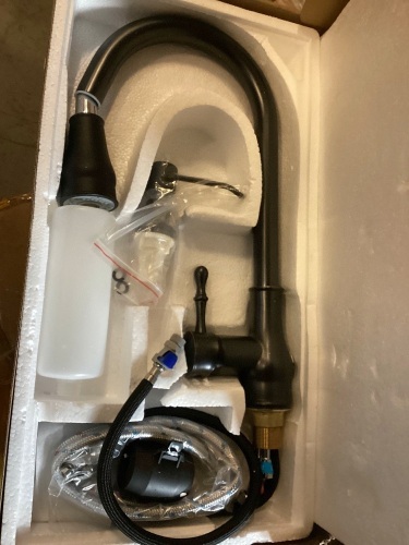 Single Handle Kitchen Faucet with Pull Down Sprayer, Soap Dispenser - Lot 247