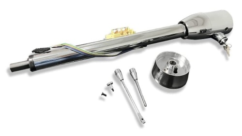 DEMOTOR PERFORMANCE 30" Steering Column With Key GM Hot Rod Chrome Tilt Manual Style - Lot 554