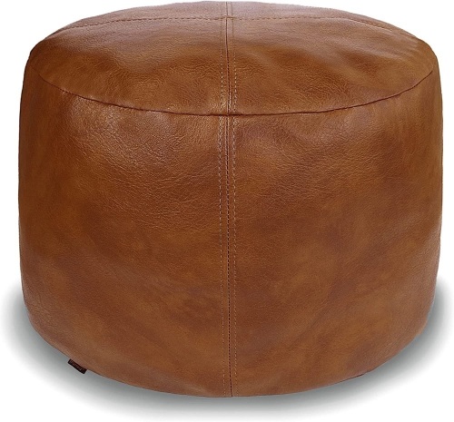 Thgonwid Unstuffed Faux Leather Footstool Ottoman - Lot 103