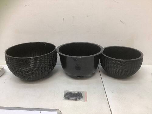 Vivosun, Hanging Planters, Set of 3, Black - Lot 721