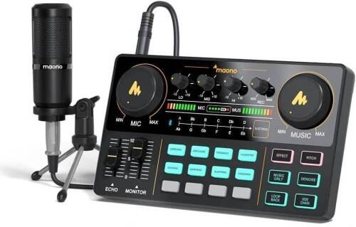 MaonoCaster Lite Audio Interface All-in-One Podcast Production Studio w/ Condenser Microphone - Lot 54