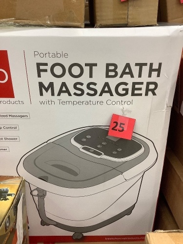 Portable Foot Bath Massager w/ Temperature Control - Lot 25