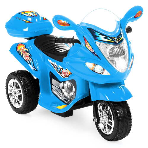6V Kids Battery Powered 3-Wheel Motorcycle Ride On Toy w/ LED Lights, Music, Horn, Storage - Lot 5021