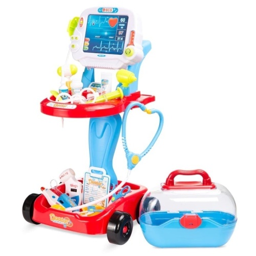 Play Doctor Kit for Kids, Boys & Girls with 17 Accessories, Mobile Cart - Lot 5035