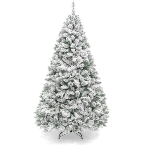 Premium Snow Flocked Artificial Pine Christmas Tree w/ Foldable Metal Base - Lot 5628