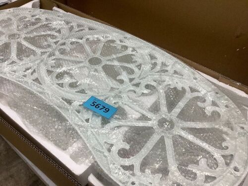 Steel Garden Bench Outdoor Patio Furniture w/ Floral Rose Accent - 39in - Lot 5679