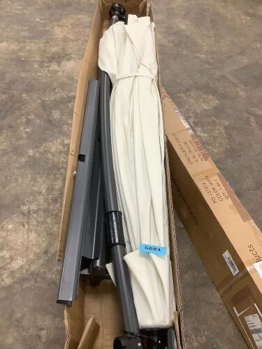 Solar LED Offset Hanging Patio Umbrella w/ Crank Tilt Adjustment - 10ft - Lot 5681