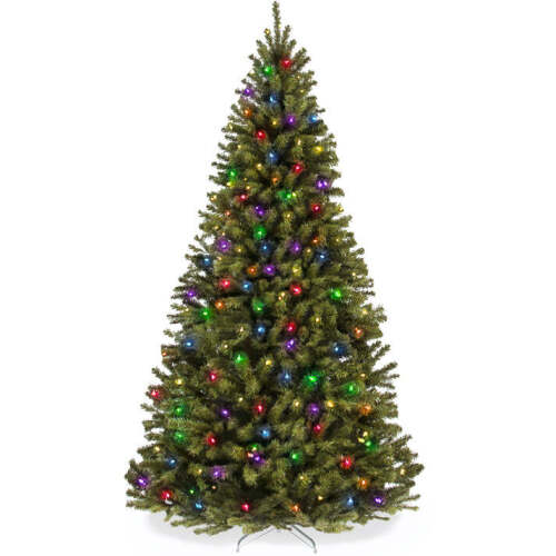Pre-Lit Artificial Spruce Christmas Tree w/ Multicolored LED Lights - Lot 5686