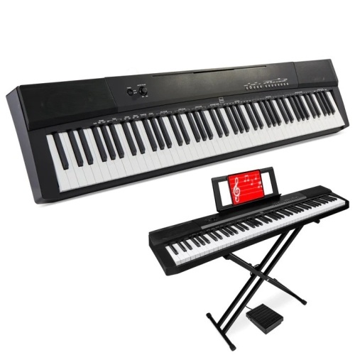 88-Key Digital Piano Set w/ Semi-Weighted Keys, Stand, Sustain Pedal - Lot 5739