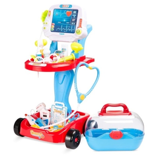 Play Doctor Kit for Kids, Boys & Girls with 17 Accessories, Mobile Cart - Lot 5769