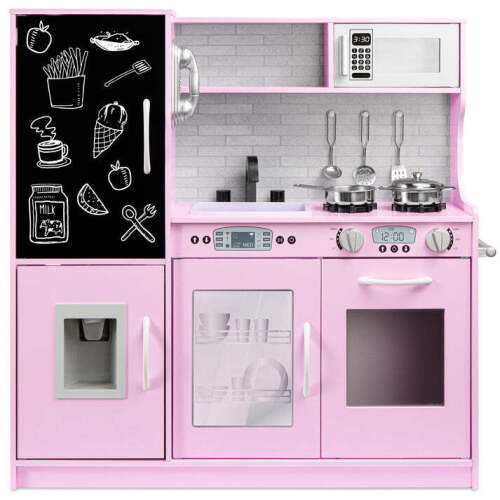 Pretend Play Kitchen Wooden Toy Set for Kids with 11 Accessories - Lot 5888