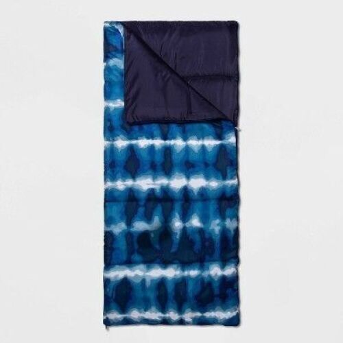 Lot of (2) Kids' Printed Sleep Bag with Carrying Bag Blue Tie Dye - Sun Squad - Lot 213