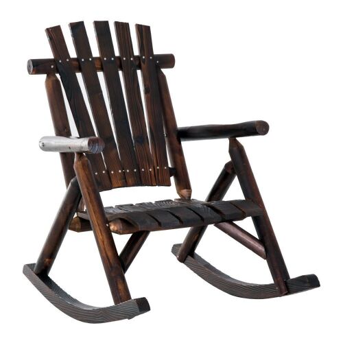 Fir Wood Rustic Patio Rocking Chair - Lot 303