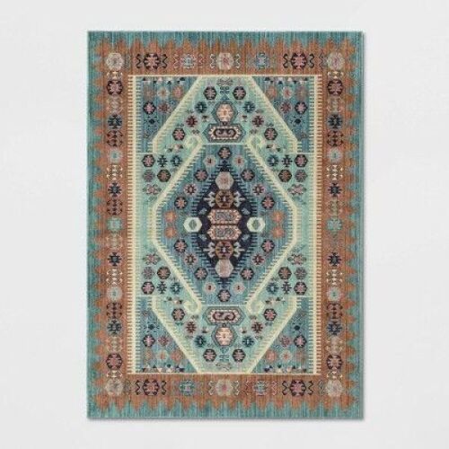 5'x7' Buttercup Diamond Vintage Persian Style Woven Rug Blue - Opalhouse - Lot 439