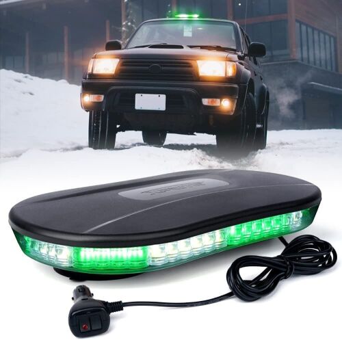 Xprite COB LED Rooftop Strobe Beacon Light - White/Green - Lot 580