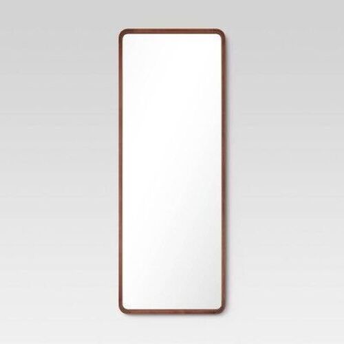 22"x60" Rounded Corner Wood Leaner Mirror - Walnut Brown - Lot 625