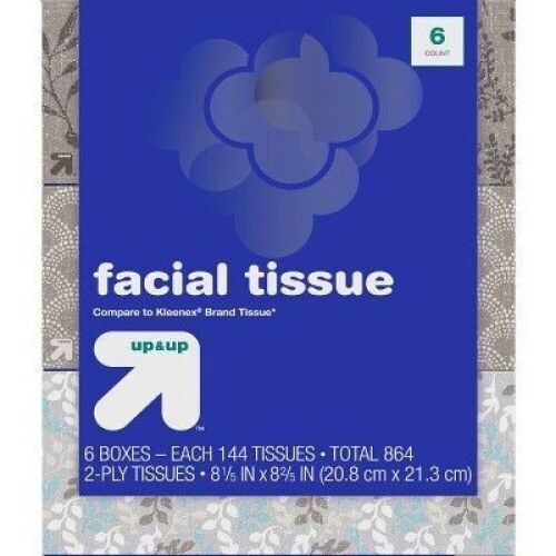 Case of 6-Pack/144-Count Facial Tissue - Lot 783