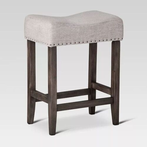 24" Rumford Saddle Counter Height Barstool with Wood Leg - Lot 854