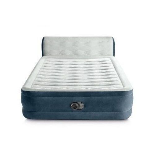Intex 18" Pillow Top Air Mattress with Electric Pump and Headboard - Queen Size - Lot 114