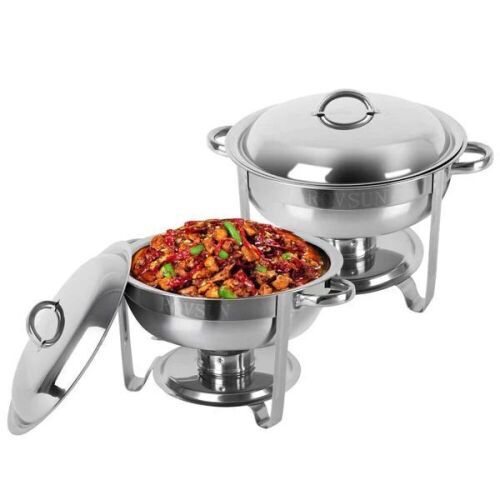 Lot of (2) 2-Piece 5qt Round Chafing Dish Buffet Sets - Lot 767