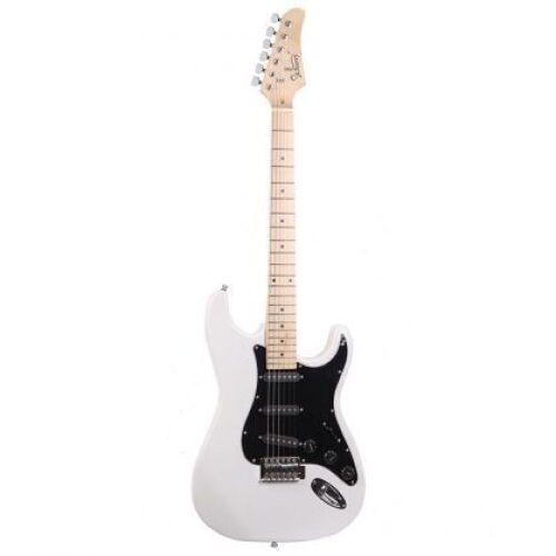Glarry Strat-Style Electric Guitar - White/Maple - Lot 363