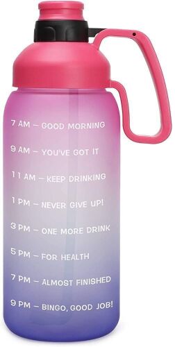 Lot of (5) Opard Half-Gallon Water Bottle with Time Marker - Pink & Purple - Lot 1166