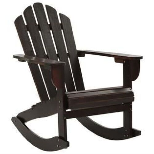 Wood Patio Rocking Chair - Brown - Lot 658