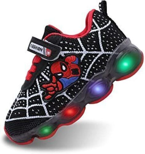 Kids Spiderman LED Light-Up Shoes - Size 26 - Lot 649