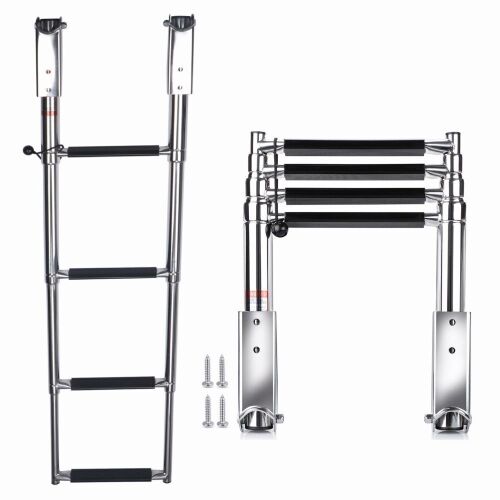 4-Step Stainless Steel Telescoping Ladder - Lot 955