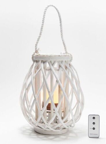 Barbara King 12" Wooden Lantern with Tiki Flameless Candle & Remote - Cosmetic Damage - Lot 837