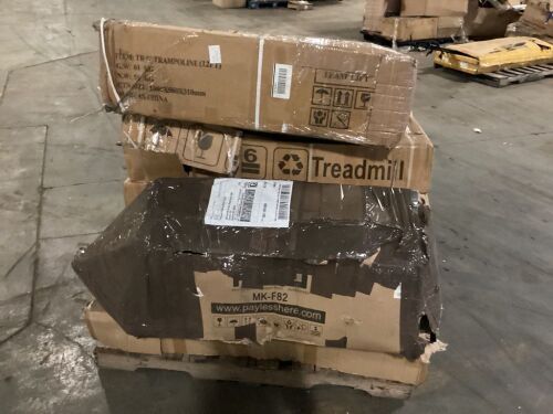 E-Comm Return Pallet - Trampoline, Exercise Bike, Weight Bench & (4) Small Treadmills - Lot 937