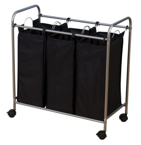 Household Essentials 3 Removable Bags Laundry Sorter with Wheels - Lot 909