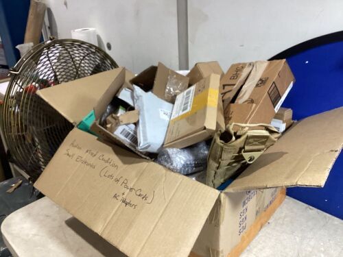 Box of Mixed Condition Small Electronics, Lots of Power Cords & AC Adapters  - Lot 197