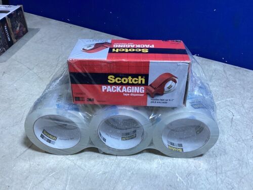 Scotch Packaging Tape Dispenser & Tape Rolls  - Lot 732